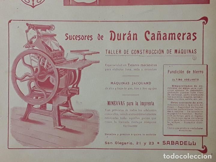 Collectionnisme d'affiches: TALLER DE CONSTRUCCION DE MAQUINAS -SUCESORES DURAN CA&Ntilde;AMERAS -SABADELL HOJA  A&Ntilde;O 1902