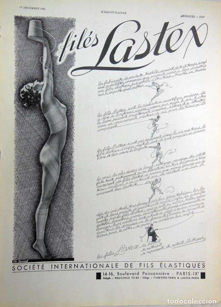 Coleccionismo de carteles: Antigua Hoja Publicidad : FIL&Eacute;S LASTEX. 1934