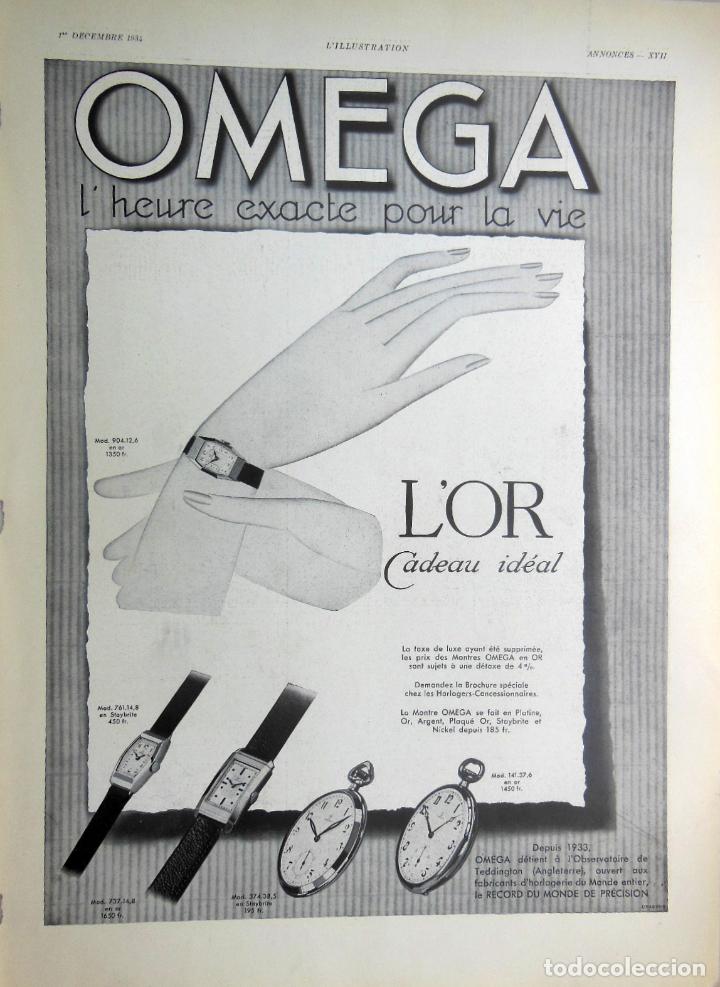 Coleccionismo de carteles: Antigua Hoja Publicidad : OMEGA. 1934