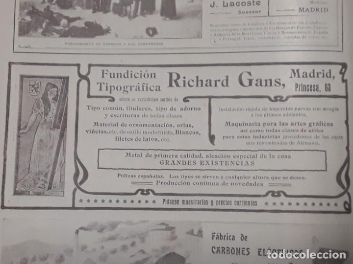 Coleccionismo de carteles: FUNDICION TIPOGRAFICA RICHARD GANS MADRID IMPRENTAS MAQUINARIA ARTES GRAFICAS HOJA A&Ntilde;O 1902