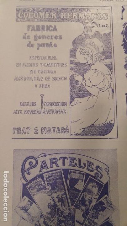 Collezionismo di affissi: FABRICA DE GENEROS DE PUNTO MEDIAS CALCETINES - COLOMER HERMANOS - MATARO BARCELONA HOJA A&Ntilde;O 1903