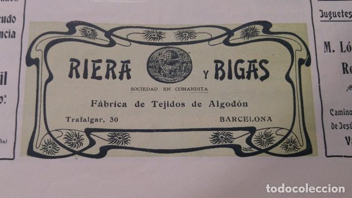 Collezionismo di affissi: FABRICA DE TEJIDOS DE ALGODON - RIERA Y BIGAS - BARCELONA HOJA A&Ntilde;O 1903