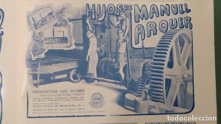 Collezionismo di affissi: FABRICA DE PRODUCTOS DE PLOMO - HIJOS MANUEL ARQUER - VALENCIA BARCELONA HOJA REVISTA A&Ntilde;O 1903