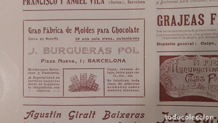 Collezionismo di affissi: GRAN FABRICA MOLDES CHOCOLATES DE UNA SOLA PIEZA - J.BURGUERAS POL - BARCELONA HOJA A&Ntilde;O 1903