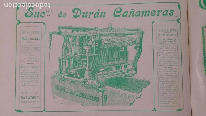 Sammeln von Plakaten: TALLER DE CONSTRUCCION DE MAQUINAS -SUCESORES DURAN CA&Ntilde;AMERAS -SABADELL HOJA A&Ntilde;O 1902