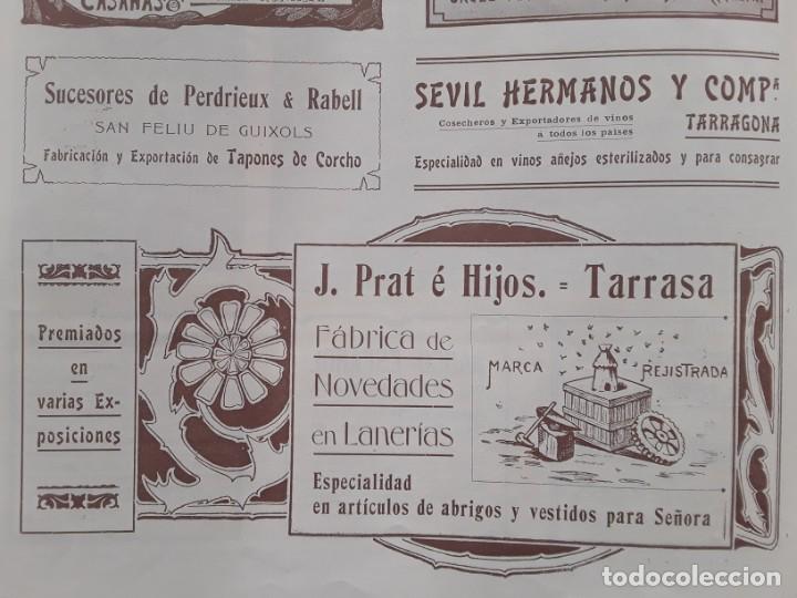 Collezionismo di affissi: FABRICA DE NOVEDADES EN LANERIA ABRIGOS VESTIDOS SE&Ntilde;ORA J.PRAT E HIJOS TARRASA HOJA REVISTA A&Ntilde;O 1903