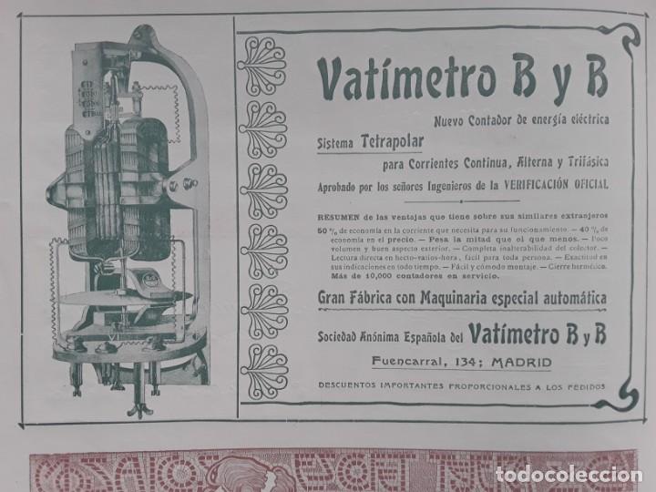 Colecionismo de cartazes: SOCIEDAD ESPA&Ntilde;OLA DEL VALTIMETRO B Y B .CONTADOR ENERGIA  SISTEMA TERRAPOLAR MADRID  HOJA  A&Ntilde;O 1903