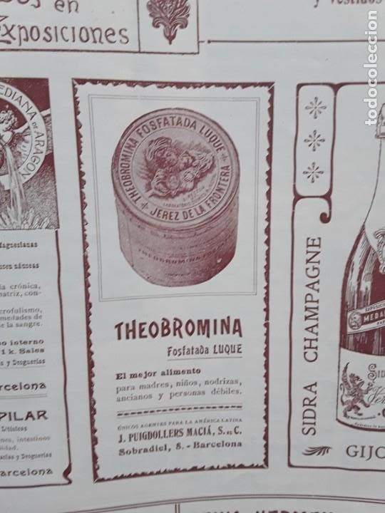 Colecionismo de cartazes: THEOBRIMINA FOSFATADA LUQUE JEREZ DE LA FRONTERA ALIMENTO MADRES NI&Ntilde;OS HOJA A&Ntilde;O 1903