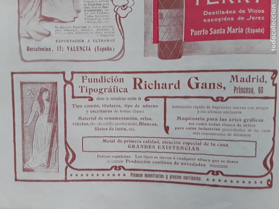 Colecionismo de cartazes: FUNDICION TIPOGRAFICA RICHARD GANS MADRID HOJA REVISTA A&Ntilde;O 1903
