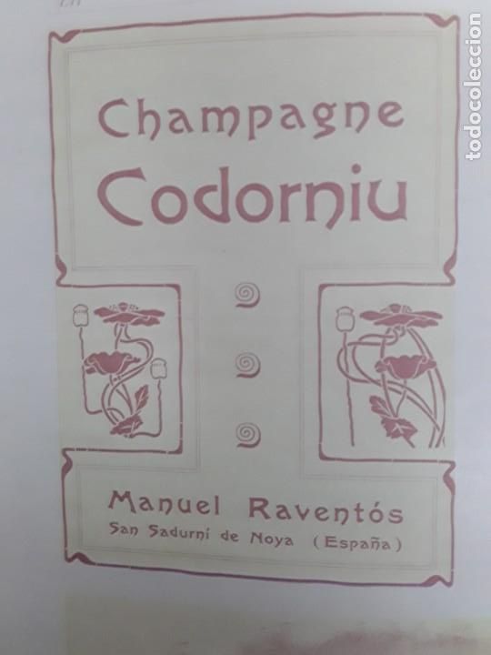 Colecionismo de cartazes: CHAMPAGNE CODONIU MANUEL RAVENTOS SAN SADURNI DE NOYA  HOJA REVISTA A&Ntilde;O 1903