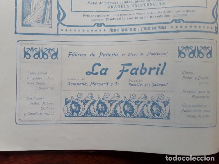 Collezionismo di affissi: FABRICA DE PA&Ntilde;ERIA LA FABRIL OLESA DE MONTSERRAT CUEROS PA&Ntilde;OS BAYETAS SABADELL HOJA A&Ntilde;O 1903