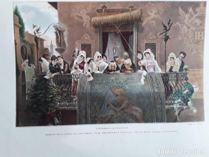 Collezionismo di affissi: ESPERANDO LA PROCESION LAMINA HOJA REVISTA A&Ntilde;O 1903