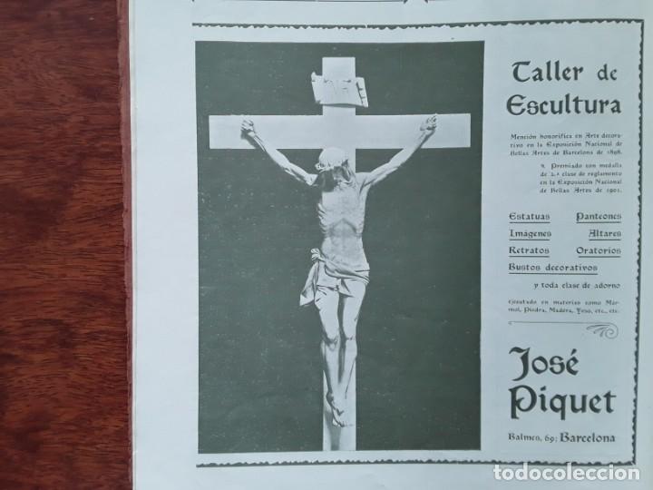Collezionismo di affissi: TALLER DE ESCULTURA JOSE PIQUET BARCELONA ESTATUAS PANTEONES BUSTOS RETRATOS HOJA A&Ntilde;O 1903
