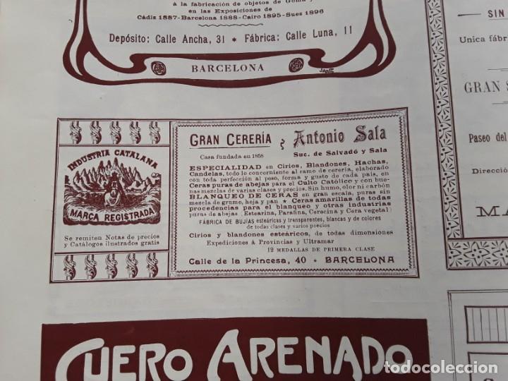 Collectionnisme d'affiches: GRAN CERERIA ANTONIO SALA BARCELONA CIRIOS BLANDONES CANDELAS HACHAS CERAS HOJA A&Ntilde;O 1902