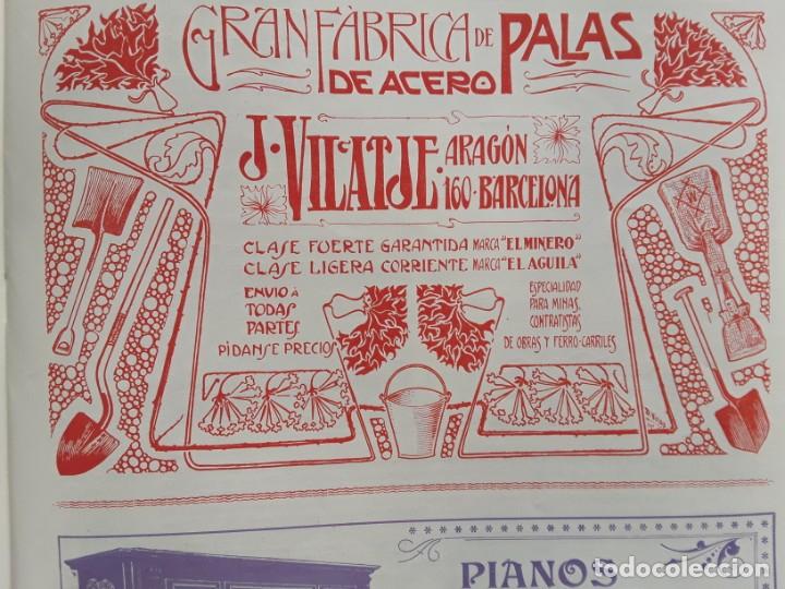 Collectionnisme d'affiches: GRAN FABRICA DE PALAS DE ACERO J.VILATGE BARCELONA MARCA -EL MINERO - Y - EL AGUILA- HOJA A&Ntilde;O 1902