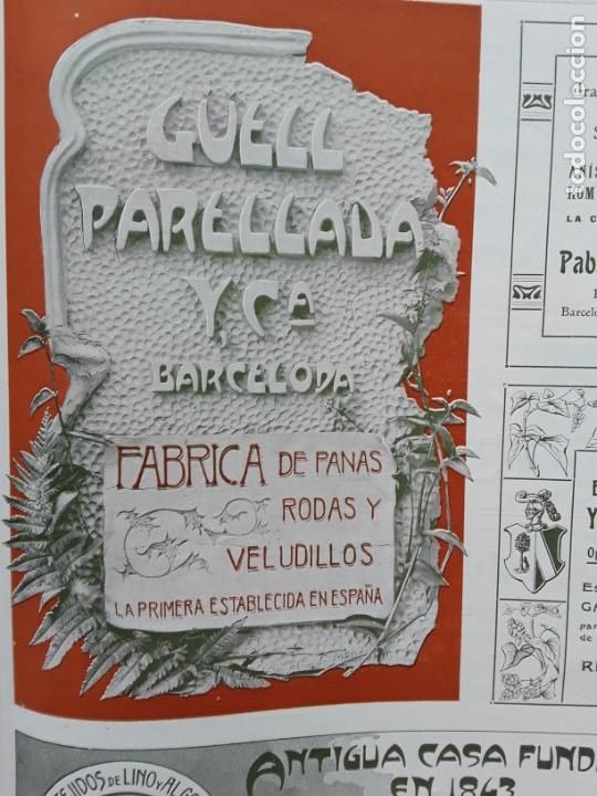 Colecionismo de cartazes: FABRICA DE PANAS RODAS Y VELUDILLOS GUELL PARELLADA Y C&deg; BARCELONA HOJA A&Ntilde;O 1903