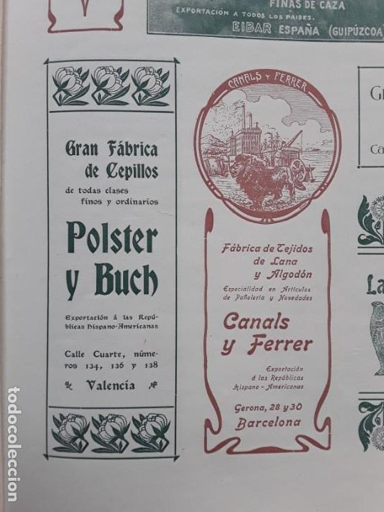 Colecionismo de cartazes: GRAN FABRICA DE CEPILLOS FINOS Y ORDINARIOS POLSTER Y BUCH VALENCIA HOJA A&Ntilde;O 1903
