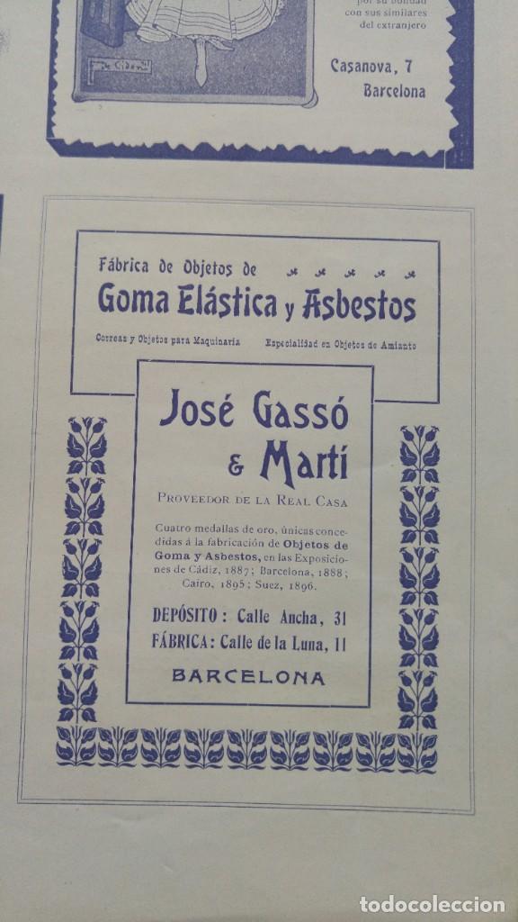 Colecionismo de cartazes: FABRICA DE OBJETOS DE GOMA ELASTICA Y ASBESTOS CORREAS AMIANTO JOSE GASSO & MARTI BARCELONA A&Ntilde;O 1903