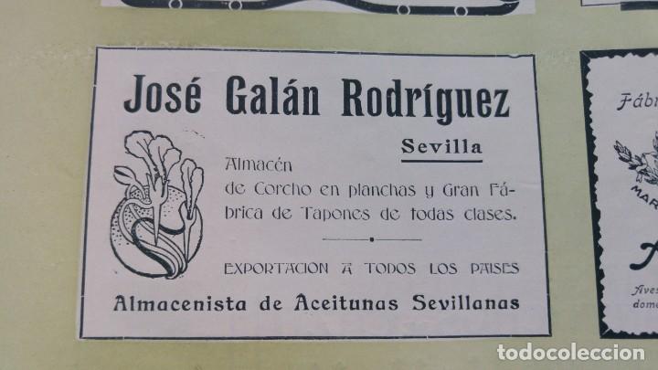Colecionismo de cartazes: GRAN FABRICA TAPONES ALMACEN CORCHO ACEITUNAS SEVILLANAS JOSE GALAN RODRIGUEZ SEVILLA HOJA A&Ntilde;O 1903