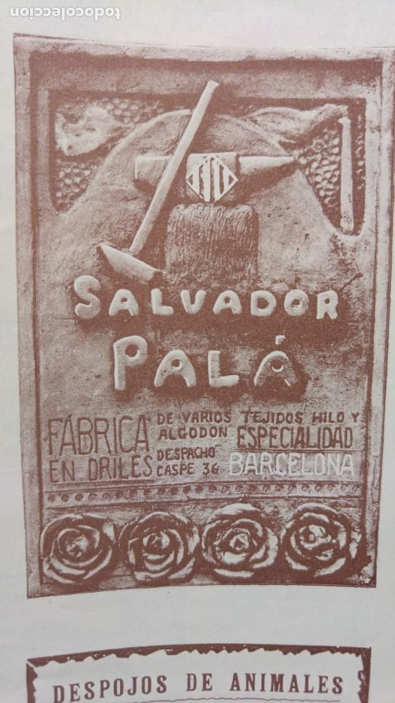 Collezionismo di affissi: FABRICA EN DRILES VARIOS TEJIDOS HILO Y ALGODON SALVADOR PALA BARCELONA HOJA REVISTA A&Ntilde;O 1903