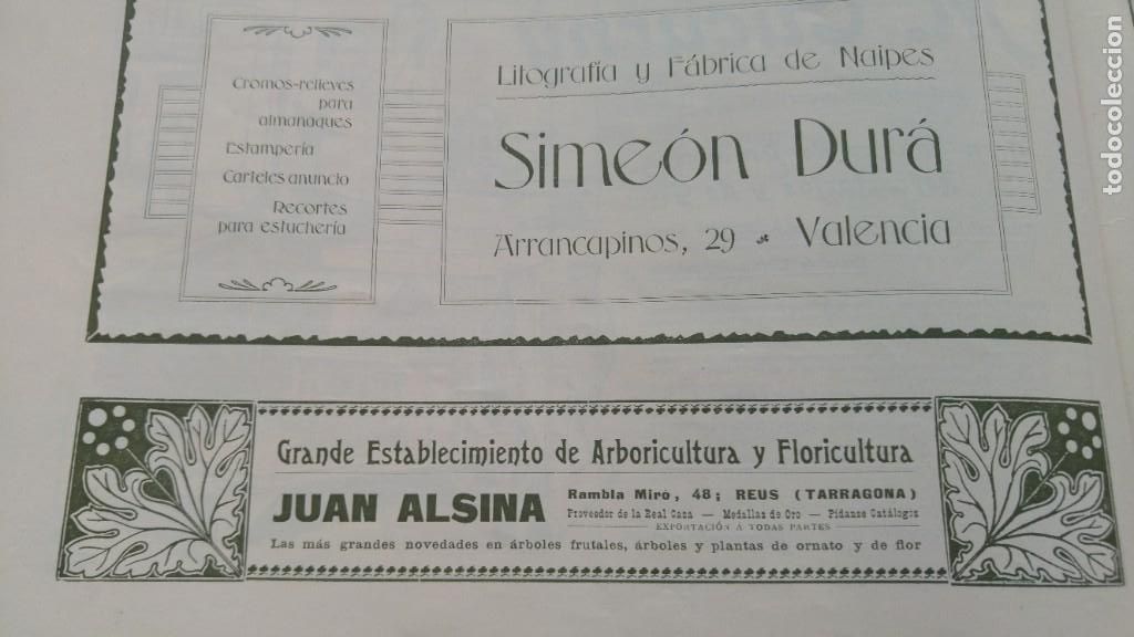 Collezionismo di affissi: GRANDES ESTABLECIMIENTOS DE ARBORICULTURA Y FLORICULTURA JUAN ALSINA REUS HOJA REVISTA A&Ntilde;O 1903