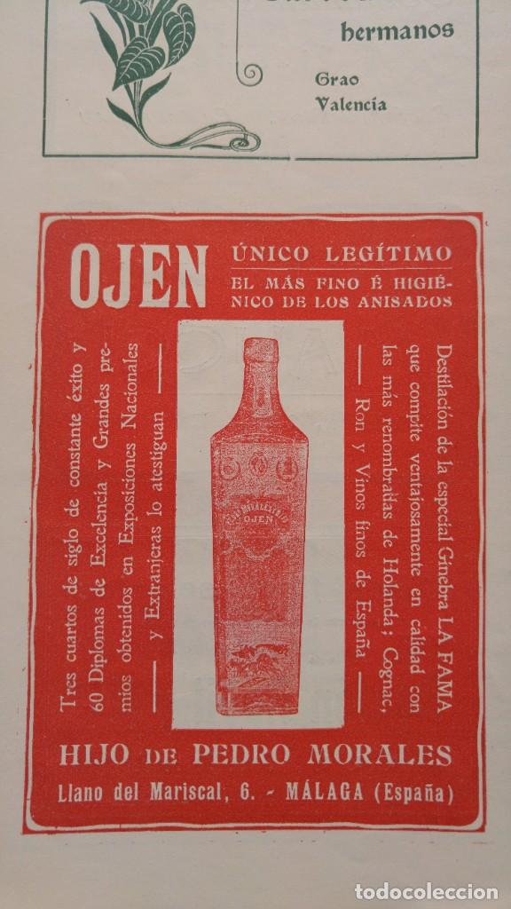 Collezionismo di affissi: OJEN EL MAS FINO E HIGIENICO DE LOS ANISADOS ANIS HIJO PEDRO MORALES MALAGA HOJA REVISTA A&Ntilde;O 1903