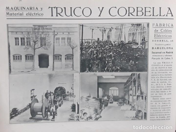 Coleccionismo de carteles: MAQUINARIA Y MATERIAL ELECTRICO -TRUCO Y CORBELLA- CABLES ELECTRICOS BARCELONA 2 HOJAS A&Ntilde;O 1919