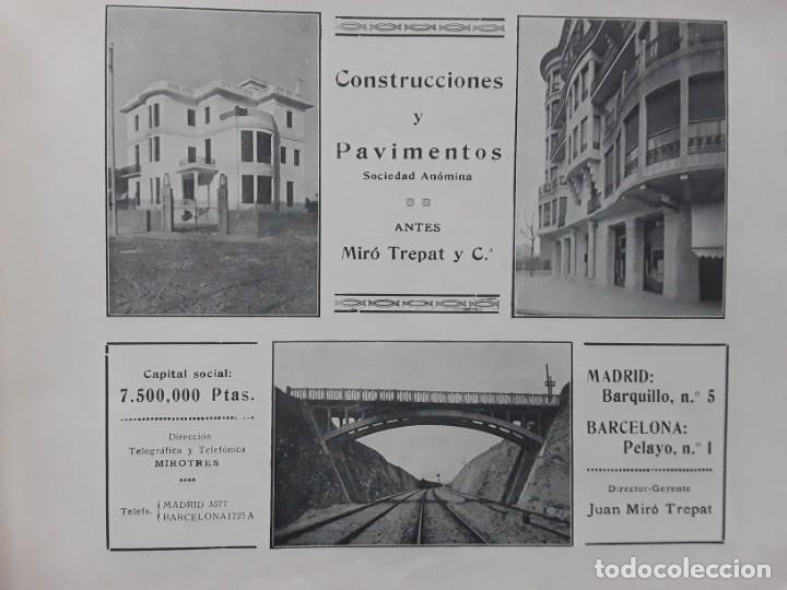 Coleccionismo de carteles: COSNTRUCCIONES Y PAVIMENTOS ANTES JUAN MIRO TREPAT Y C&ordf; BARCELONA MADRID 2 HOJAS REVISTA A&Ntilde;O 1919