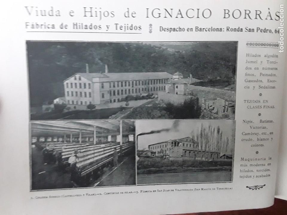 Coleccionismo de carteles: FABRICA HILADOS Y TEJIDOS VIUDA E HIJOS IGNACIO BORRAS CASTELLVER Y VILAR SAN JUAN VILATORRADA 1919