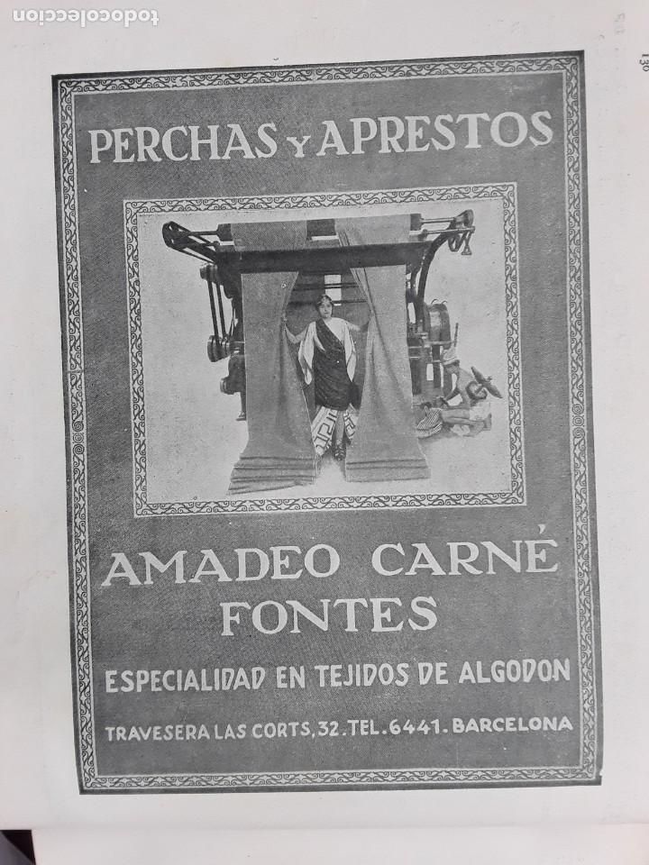 Coleccionismo de carteles: PERCHAS Y APRESTOS ESPECIALIDAD TEJIDOS ALGODON AMADEO CARNE FONTES BARCELONA HOJA A&Ntilde;O 1919