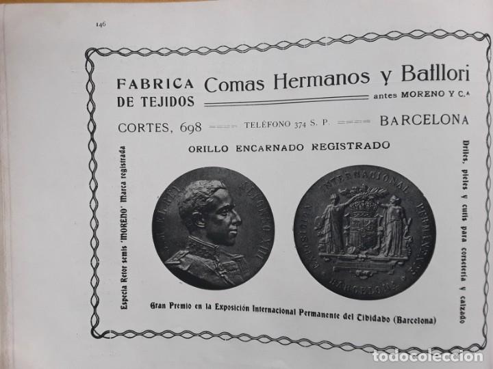 Coleccionismo de carteles: FABRICA DE TEJIDOS COMAS HERMANOS Y BATLLORI BARCELONA ESPECIAL RETOR SEMIS MORENO HOJA A&Ntilde;O 1919