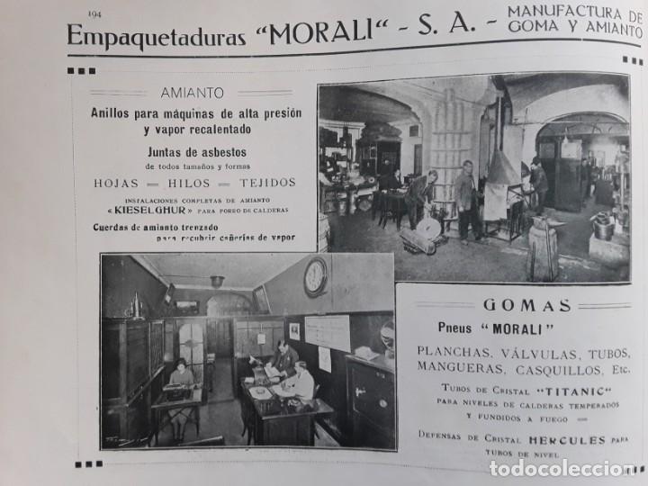 Coleccionismo de carteles: MANUFACTURA GOMA PNEUS MORALI AMIANTO KIESELGHUR TUBOS CRISTAL TITANIC BARCELONA HOJA a&Ntilde;O 1919