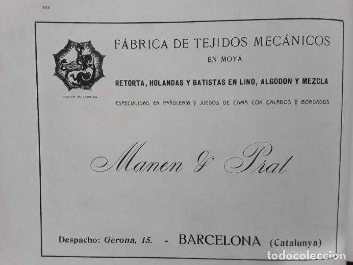 Coleccionismo de carteles: FABRICA TEJIDOS MECANICOS RETORTA HOLANDAS BATISTAS LINO ALGODON MANEN Y PRAT MOYA HOJA A&Ntilde;O 1919