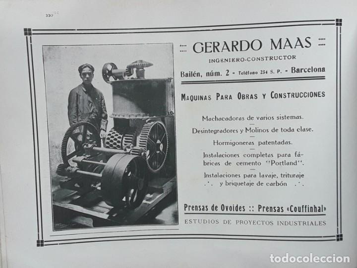 Collectionnisme d'affiches: MAQUINAS PARA OBRAS Y CONSTRUCCIONES GERARDO MAAS PRENSAS OVOIDES COUFFINHAL HOJA REVISTA A&Ntilde;O 1919