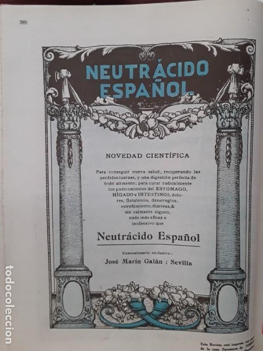 Coleccionismo de carteles: NEUTRACIDO ESPA&Ntilde;OL NOVEDAD CIENTIFICA ESTOMAGO HIGADO INTESTINOS JOSE MARIA GALAN SEVILLA A&Ntilde;O 1920