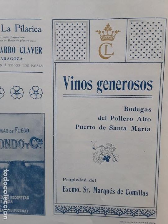 Collezionismo di affissi: BODEGAS DEL POLLERO ALTO PUERTO SANTA MARIA MARQUES DE COMILLAS HOJA REVISTA A&Ntilde;O 1903