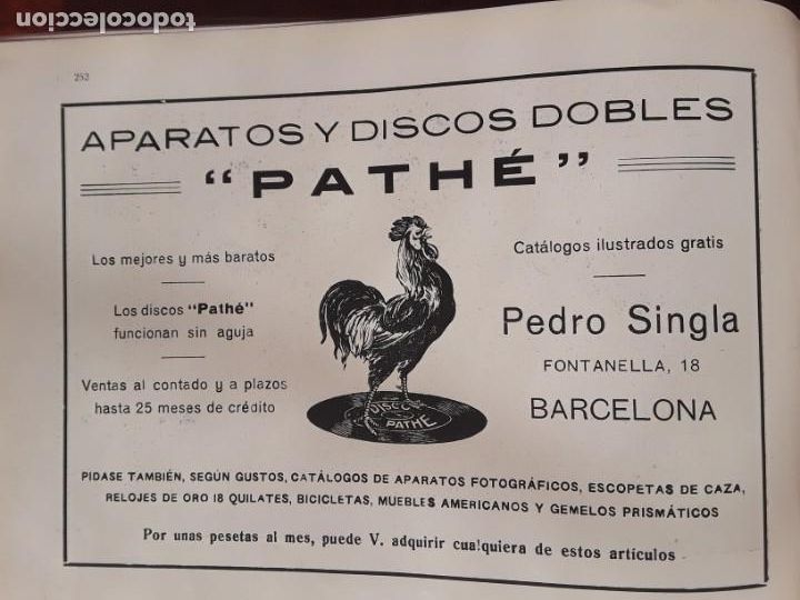 Poster collecting: APARATOS Y DISCOS DOBLES PATHE PEDRO SINGLA BARCELONA A&Ntilde;O 1919