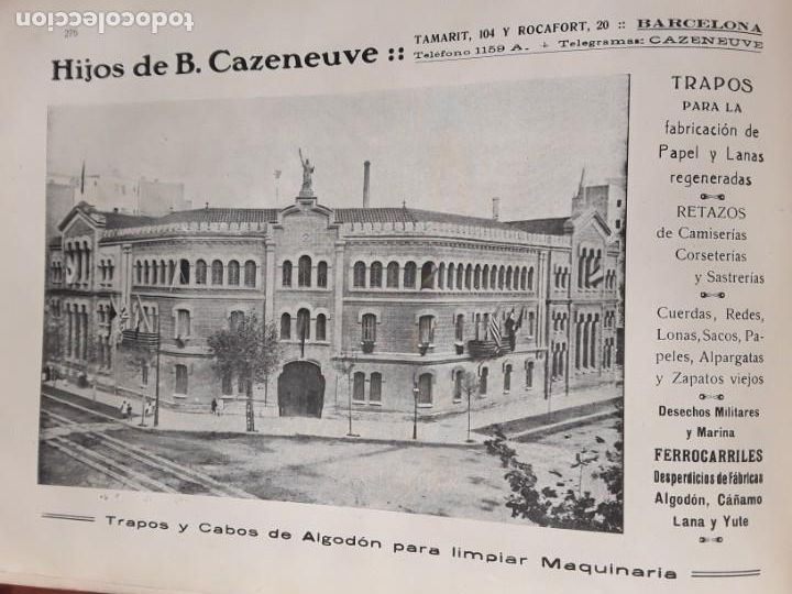 Poster collecting: TRAPOS CABOS ALGODON PARA LIMPIAR MAQUINARIA HIJOS DE B.CAZENEUVE BARCELONA 2 HOJAS A&Ntilde;O 1919