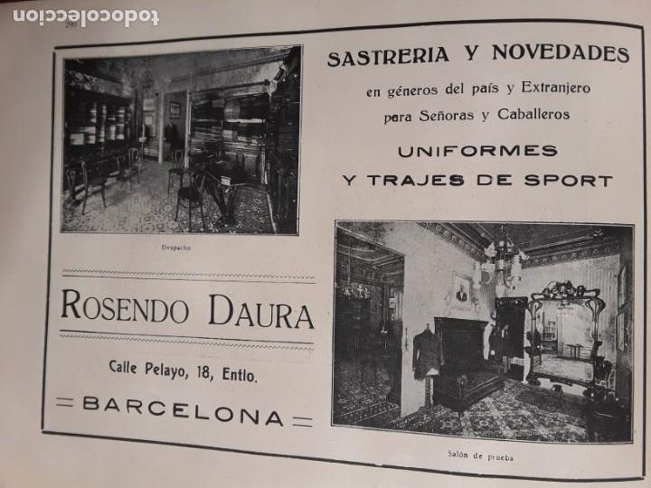 Collectionnisme d'affiches: SASTRERIA Y NOVEDADES ROSENDO DAURA UNIFORMES Y TRAJES SPORT BARCELONA HOJA A&Ntilde;O 1919