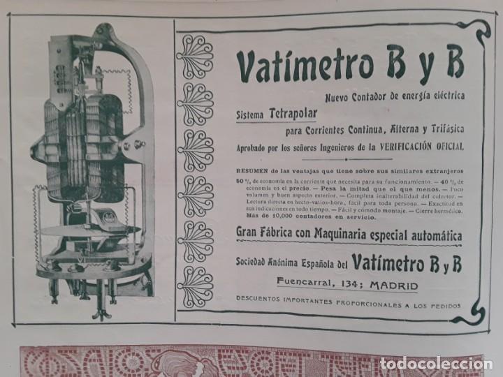 Collezionismo di affissi: SOCIEDAD ANONIMA ESPA&Ntilde;OLA DEL VATIMETRO B Y B . NUEVO CONTADOR ENERGIA ELECTRICA MADRID A&Ntilde;O 1903