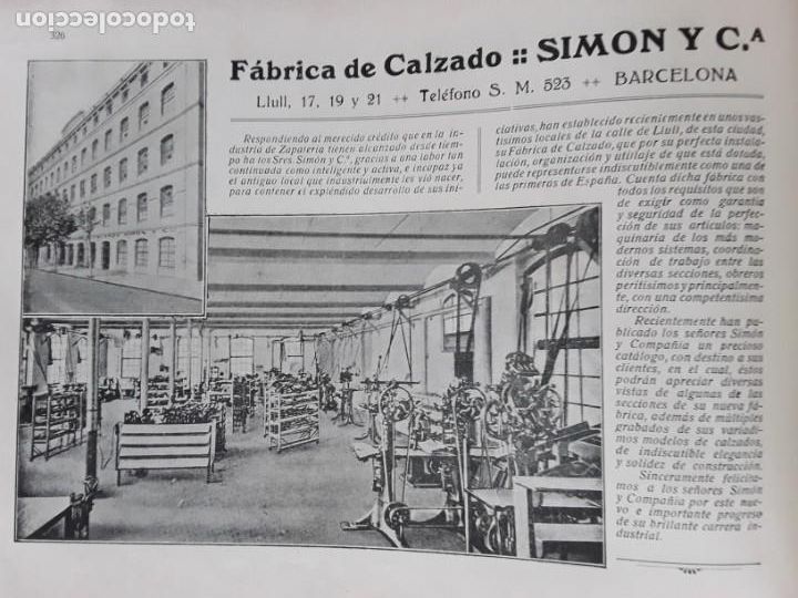 Collezionismo di affissi: FABRICA CALZADO SIMON Y C&ordf; BARCELONA HOJA A&Ntilde;O 1919