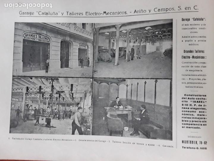 Collectionnisme d'affiches: GARAGE CATALU&Ntilde;A TALLERES ELECTRO-MECANICOS ARI&Ntilde;O Y CAMPOS HOJA A&Ntilde;O 1919