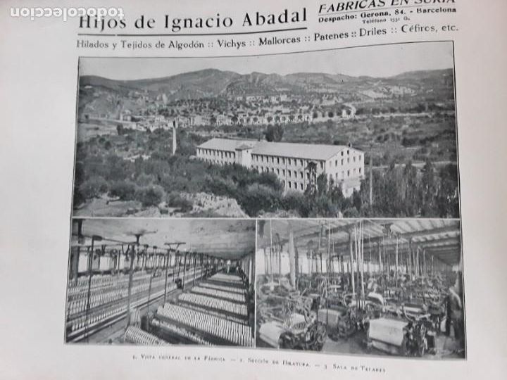 Colecionismo de cartazes: FABRICA HILADOS TEJIDOS ALGODON HIJOS DE IGNACIO ABADAL SURIA HOJA A&Ntilde;O 1919