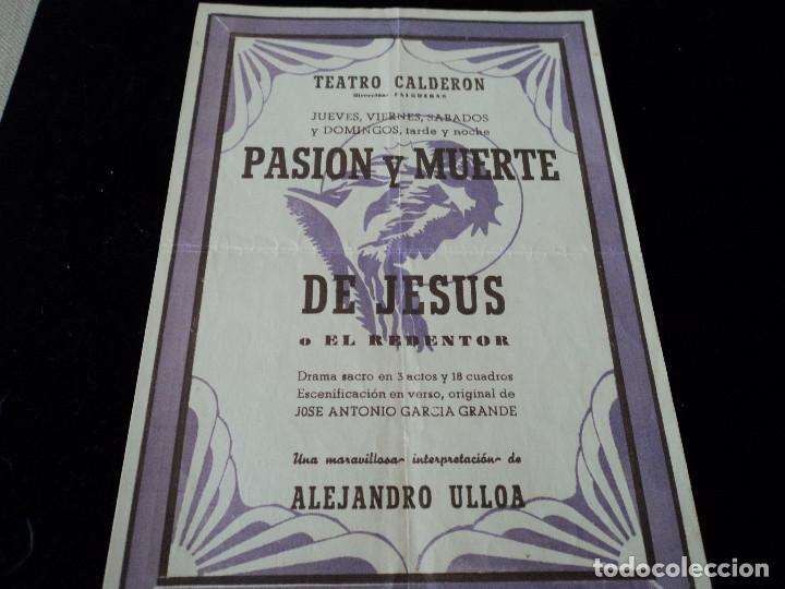 Coleccionismo de carteles: flayer, ALEJANDRO ULLOA, pasion y muerte de jesus, teatro calderon