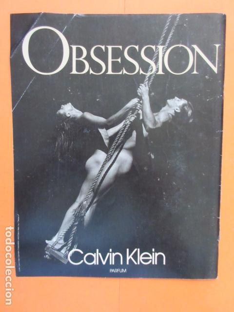 Coleccionismo de carteles: PUBLICIDAD 1992 - PERFUMES - OBSESSION CALVIN KLEIN - TAMA&Ntilde;O 22,5 x 30 CM