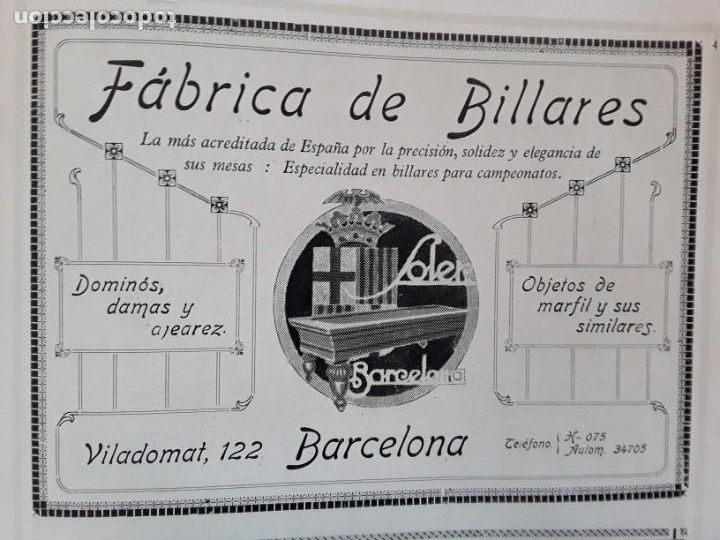 Sammeln von Plakaten: FABRICA BILLARES DOMINOS DAMAS AJEDREZ OBJETOS MARFIL SOLER BARCELONA HOJA A&Ntilde;O 1928