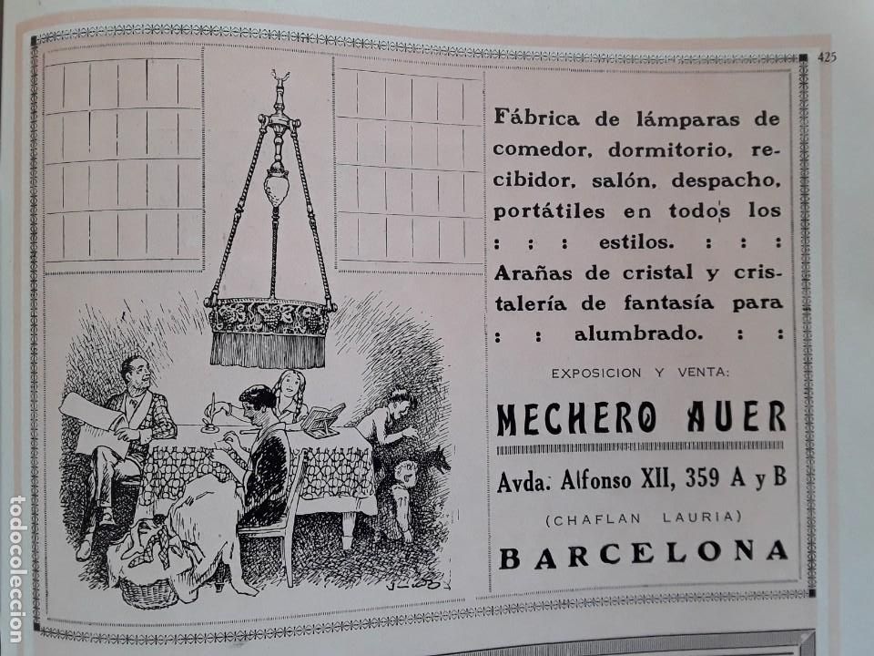 Collectionnisme d'affiches: FABRICA LAMPARAS ARA&Ntilde;AS DE CRISTAL MECHERO AUER BARCELONA HOJA A&Ntilde;O 1928