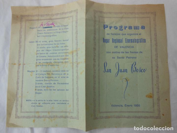 Coleccionismo de carteles: PROGRAMA de festejos que organiza el HOGAR REGIONAL CINEMATOGR&Aacute;FICO DE VALENCIA. 1950