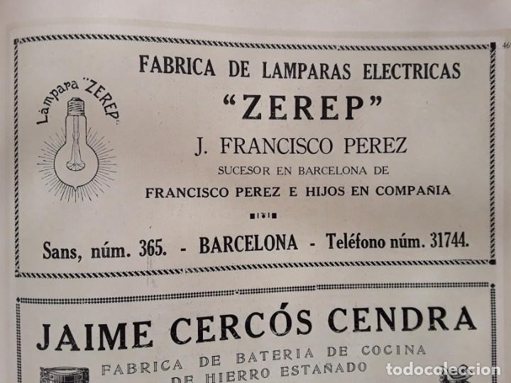 Sammeln von Plakaten: FABRICA DE LAMPARAS ELECTRICAS ZEREP J.FRANCISCO PEREZ SANS BARCELONA HOJA A&Ntilde;O 1928