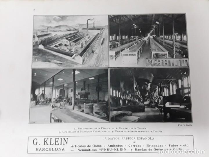 Coleccionismo de carteles: G.KLEIN FABRICA NEUMATICOS PNEU - KLEIN AMIANTOS CORREAS ARTICULOS GOMA HOJA REVISTA A&Ntilde;O 1913